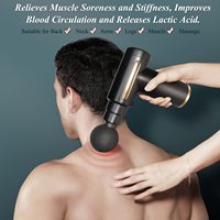 Pistolet de Massage à Percussion Tissus Profonds avec Chargement USB, 6 Niveaux, pour Athlètes et Soulagement des Douleurs Musculaires, Inclut 4 Têtes