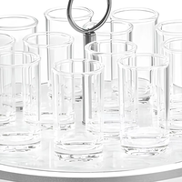 Ensemble de supports à vin en acrylique transparent sur mesure pour la présentation de table Judaica avec porte-gobelets