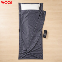 WOQI Sac de couchage rafraîchissant en satin pour draps d'hôtel usagés en été, housse de lit enveloppante pour voyage et vol, avec housse d'oreiller intégrée, vente en gros OEM