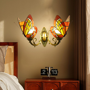 Luci stile moderno fatte a mano luci da parete design europeo farfalla camera da letto soggiorno corridoio luci LED - Product Image 3