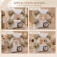 Décoration de mariage de style européen : roses artificielles, hortensias, glycines, fleurs en soie faites à la main, haute simulation