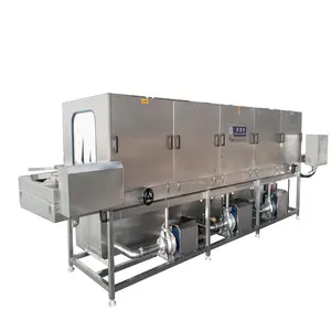 Industrial bakery crate washing machine tunnel washer and crate washing systems for the food industry