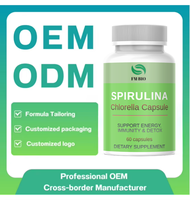 Capsules de Spiruline et de Chlorelle OEM/ODM 1000mg pour le Soutien de la Santé Cardiaque - Complément Alimentaire Vert