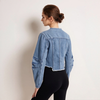 Veste Courte en Jean Bleu de Haute Qualité, Effet Délavé, Style Vintage, Tendance Été-Printemps, Veste Décontractée en Jean Déchiré pour Femme
