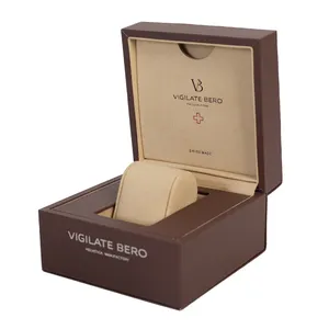Custom High-end in pelle sintetica magnetica Flip Top scatola portaoggetti di lusso di marca da uomo donna orologio singolo confezione regalo