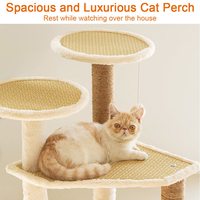 Bunnyhi MPJ008 Hot Popular Pet House Four Seasons Rotin Mat Pet Tower Cat Scratching Post Multi-Layer Wooden Cat Condo Cat Tree