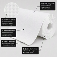Lienzo Artístico de Poliéster Mate Tejido Impermeable de 220 GSM, Ecológico y Resistente a la Abrasión, Compatible con Impresoras Epson y HP Plotter