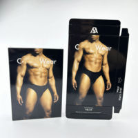 Boîte en papier pliable recyclable personnalisée avec fenêtre pour l'emballage et la présentation en magasin de sous-vêtements pour hommes