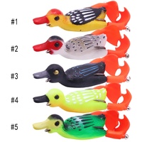 Leurre de surface en forme de canard avec hélice rotative, appât souple creux, hameçons anti-herbe pour achigan et black-bass