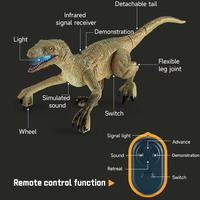 Juguete de Dinosaurio RC al por Mayor, Velociraptor de Plástico con Control Remoto Infrarrojo, Robot Electrónico de Simulación con Luz y Sonido para Niños