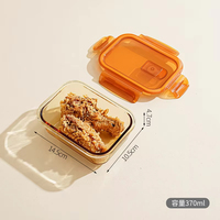 Keuken Kinderen Herbruikbare Magnetron Glazen Voedsel Container Lekvrij Deksel Bento Lunchbox School Maaltijd Prep Containers Glazen Fles Voedsel
