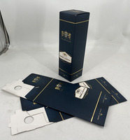 Boîte en carton pliable de luxe pour un seul bocal de vin, avec logo imprimé en CMJN, vernissage et marquage à chaud