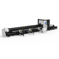 Máquina de Corte Láser para Tubos Tuosheng CNC Totalmente Automática de 6KW TS-TC6024 con Dos Mandriles, Sistema de Biselado y Servo Seguimiento de Carga