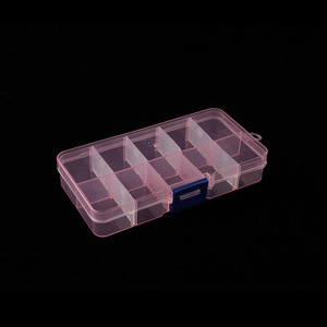 Transparent Plastic Storage Box 10 Grids Compartmentalized Jewelry Organizer Desk Organizer For Stationery Home Use - Product Image 4