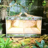 Terrarium intelligent à double température pour oiseaux, en verre, avec fermeture auto-agrippante, forme rectangulaire, prises intégrées, habitat tout-en-un pour reptiles et petits animaux