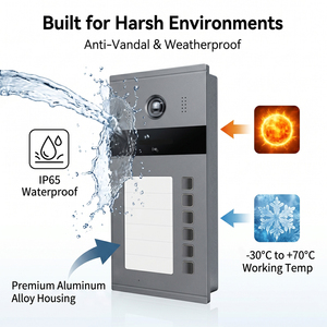 Vidéophone intelligent Hiwink IP65 en acier, 2 fils, contrôle à distance via l'application Tuya, écran tactile étanche, 4 extérieurs 8 intérieurs - Product Image 6