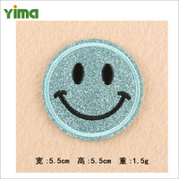 Brodé Applique Expression Sourire Visage Broderie Patch Paillettes Mode Patch pour Vêtements Jeans