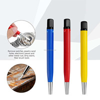 Ensemble de 3 brosses rétractables en fibre de verre et fil de laiton pour le nettoyage, le polissage et l'élimination de la rouille des bijoux et montres