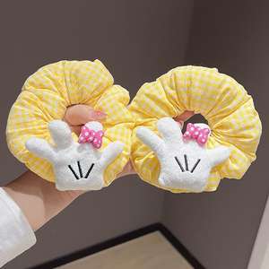 Coletero de Tela con Lazo Creativo Amarillo, Diseño de Dibujos Animados, Estilo Nuevo, Accesorios para el Cabello de Mujer, para Bodas - Product Image 4