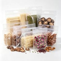Sachet d'emballage alimentaire transparent à huit soudures latérales, refermable, anti-humidité, avec poignée, pour aliments pour bébés, salades, bonbons et collations