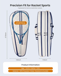 Sac de tennis en polyester de haute qualité RAYLON, directement de l'usine, 30-40L, 3-6 raquettes, compartiment à chaussures, poche isotherme, résistant à l'eau - Product Image 2