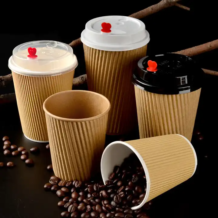 Source Tasse à café jetable en papier revêtement PLA, gobelet à emporter  avec couvercles, gobelet en papier, biodégradables, 50 pièces on  m.alibaba.com