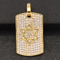 Pendentif Hip Hop en Or en Gros : Étoile à Six Branches, Pièce de Monnaie, Lettres, Lune, Amour, Cœur, Tournesol Brisé, Fleur, Zircon