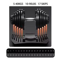 Ensemble d'haltères SK réglables 5-40 kg (10-90 lb) avec options de poids multiples, poignée en nylon antidérapante, logo personnalisé, haltères pour entraînement musculaire