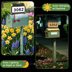 Letrero de Número de Casa Solar LED Impermeable IP65 al por Mayor, Placa de Dirección Iluminada con 3 Opciones de Montaje: Pared, Suelo, Buzón, Exterior, Jardín - Product Image 2