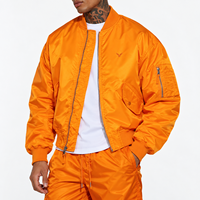 Blouson Bomber Zippé en Nylon avec Col, Manches et Poches Côtelés, Style Streetwear Automne-Hiver – Commande d'Échantillon