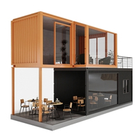 Conteneur préfabriqué 20 pieds 40 pieds à double étage pour café, restaurant modulaire contemporain, kiosque de cuisine, bar préfabriqué