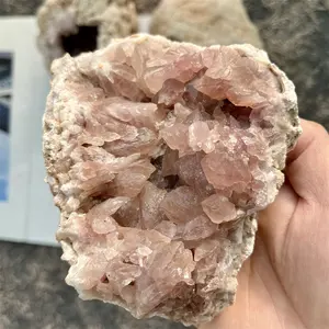 Yeni varış toptan yüksek kalite doğa ham kristal pembe ametist Geode küme satılık - Product Image 1