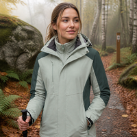 Veste d'extérieur personnalisée pour couple, trois-en-un, amovible, avec doublure polaire, veste d'hiver pour femme, vêtements de voyage avec poches réfléchissantes
