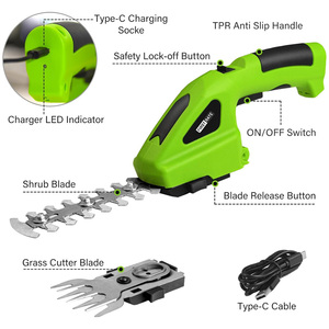 <span class=keywords><strong>Petit</strong></span> sécateur électrique au lithium de qualité bricolage cisailles à main tondeuses à gazon outils de jardin <span class=keywords><strong>taille</strong></span>-haie avec source de batterie - Product Image 2