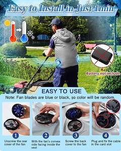 Chaqueta de ventilador de refrigeración Prevención de golpes de calor Chaqueta de aire acondicionado Protección solar Chaleco fresco de hielo con ventiladores Trabajo de cable - Product Image 4