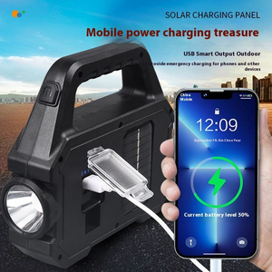 Lampe LED d'urgence portable pour extérieur, en plastique ABS, rechargeable par énergie solaire, batterie Ni-Cd 1200mAh 6W, CRI Ra90, haute efficacité, 7-14 heures - Product Image 4
