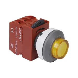 CNTD C3PIH tipi LED ışıklı Push Button anahtarı 10A 600V kendini sıfırlama mandallama anlık başlangıç/durdurma 22mm montaj deliği 16A