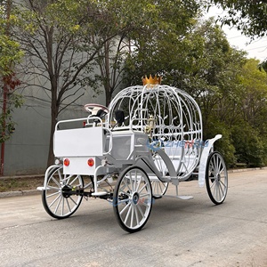 European Style Electric Carriage 4 Wheels Special Transportation Sightseeing Wedding Pumpkin Tours Horse Drawn Tourist Carts - Product Image 1