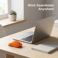 Souris sans fil en stock, haute technologie, orange, souris d'ordinateur sans fil Bluetooth 5.4, double mode sans fil