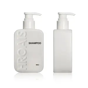 Empty Pump Shampoo Shower Gel And Conditioner Bottles Custom Flat Square Eco Friendly Hdpe Plastic Wholesale 120ml 200ml 350ml