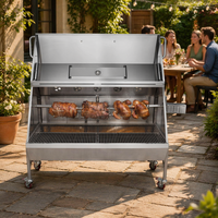 Barbecue à gaz commercial en acier inoxydable avec allumage électronique et protection haute pression pour cuisines extérieures et fêtes de jardin