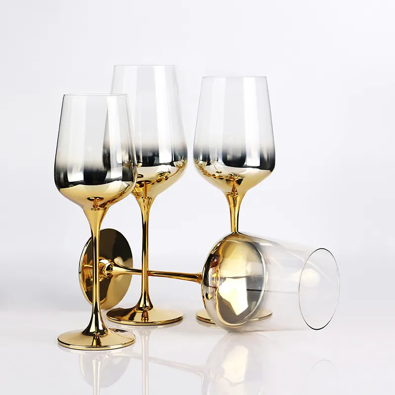 New Design Gold Red Wine Glass Wholesale in China