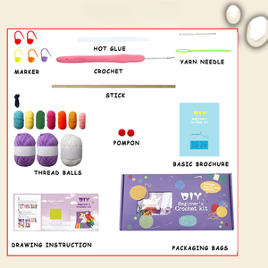 Kits de crochet DIY pour débutants, adultes et enfants, <span class=keywords><strong>licorne</strong></span>, méduse, tapisserie murale, décoration en laine, salon, cadeau, tutoriel vidéo en anglais - Product Image 4
