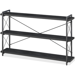 Estantería abierta de 3 niveles Marco de metal de diseño horizontal independiente industrial negro largo para almacenamiento para baño Sala de estar Correo - Product Image 1