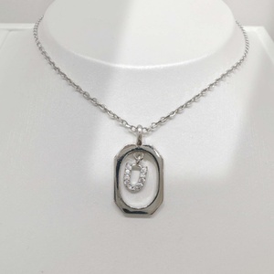 custom plata 925 Silver Rhodium Plated Pendant Necklace With zircon <b>Letter</b> <b>Box</b> Chain Classic Everyday fashion women necklaces - Product Image 2