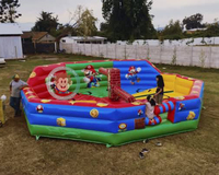 Mario Challenge Meltdown Jeu gonflable Wipe Out Machine rotative Party Rental Jeu interactif