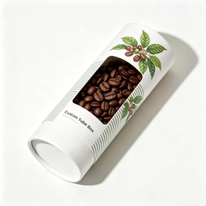 Tubo de Papel Cilíndrico Redondo Orgánico Biodegradable de Grado Alimenticio, Empaque Personalizado para Granos de Café, Té, Nueces y Alimentos Secos con Ventana de PVC - Product Image 2