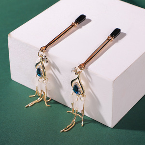 <b>Nipple</b> Clamps Gold Metal Crystal <b>Tassels</b> Adult Erotic Toy Breast Stimulation - Product Image 4