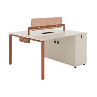 Meubles de bureau modernes, bureau ouvert pour 4 personnes avec panneaux d'intimité et meubles de rangement