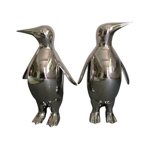 Sculpture de pingouin en acier inoxydable personnalisée, artisanat métallique, sculpture animale - Product Image 1